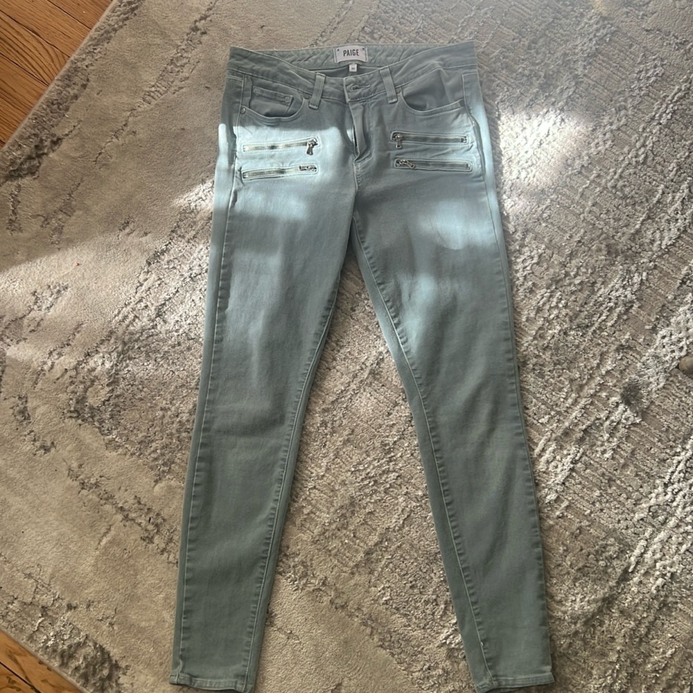 PEIGE Edgemont "Wild Sage" green skinny jeans